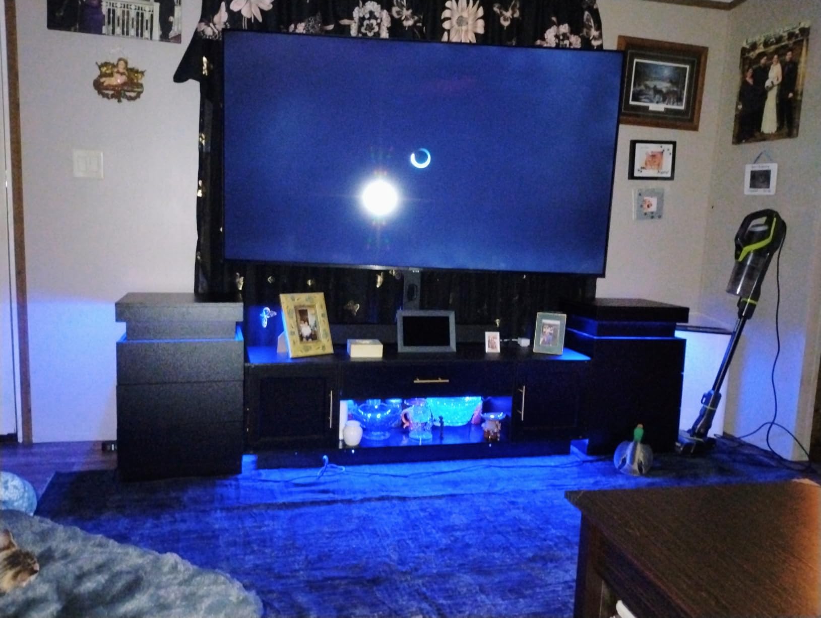 ADORNEVE Black Nightstand with Charging Station and LED Lights customer photo 2