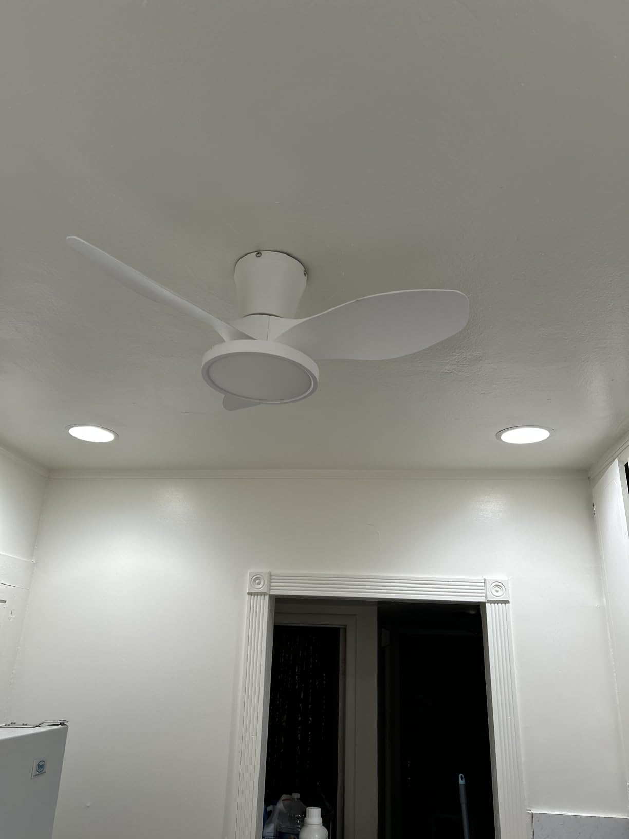 ocioc Quiet Ceiling Fan with LED Light DC Motor 32 inch Large Air Volume Remote Control White for Kitchen Bedroom Dining Room Patio customer photo 1