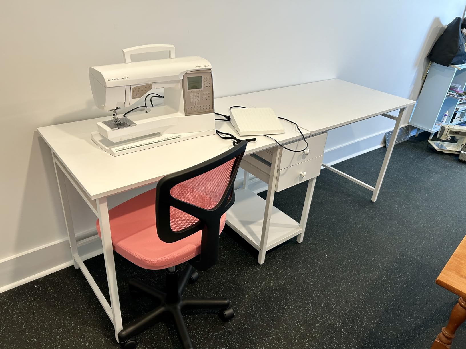 Tribesigns Two Person Desk, 79 Inch Double Desk with 2 Drawers, Large Computer Desk Long Desks with Storage Shelves, Writing Table Study Desk for Home Office, Rustic Brown (NY001) customer photo 1