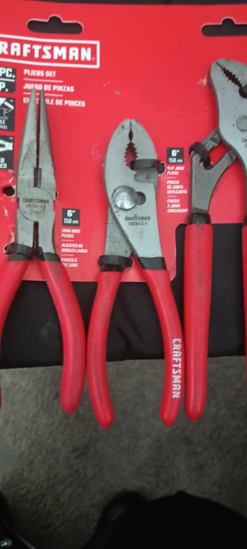 CRAFTSMAN Pliers Set, 3 Piece Set, Long Nose, Slip Joint, 8 Inch Groove (CMHT84103R) customer photo 1