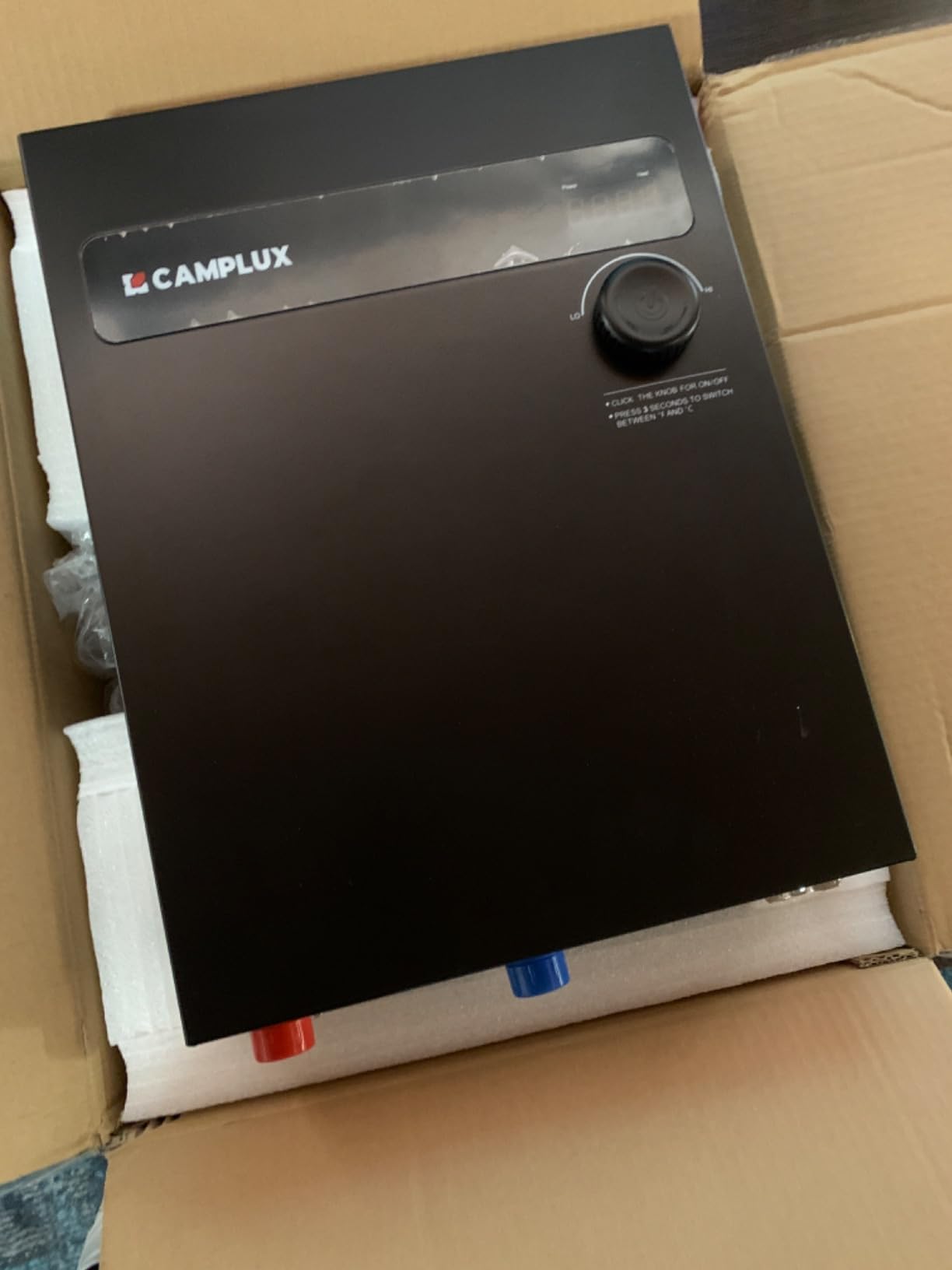 CAMPLUX Tankless Electric Water Heater 18kW, On Demand Hot Water Heater Electric with Digital Display 240V for Whole House Shower, White customer photo 2