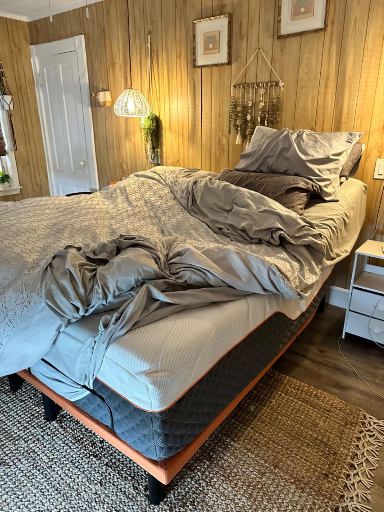 ESHINE Queen Adjustable Bed Frame with 14