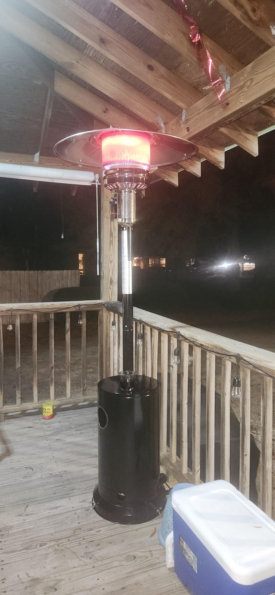Hykolity 50,000 BTU Patio Heater with Sand Box, Table Design, Double-Layer Stainless Steel Burner, Wheels, Tip-over Protection System, Outdoor Heater for Home and Residential, Brown customer photo 1