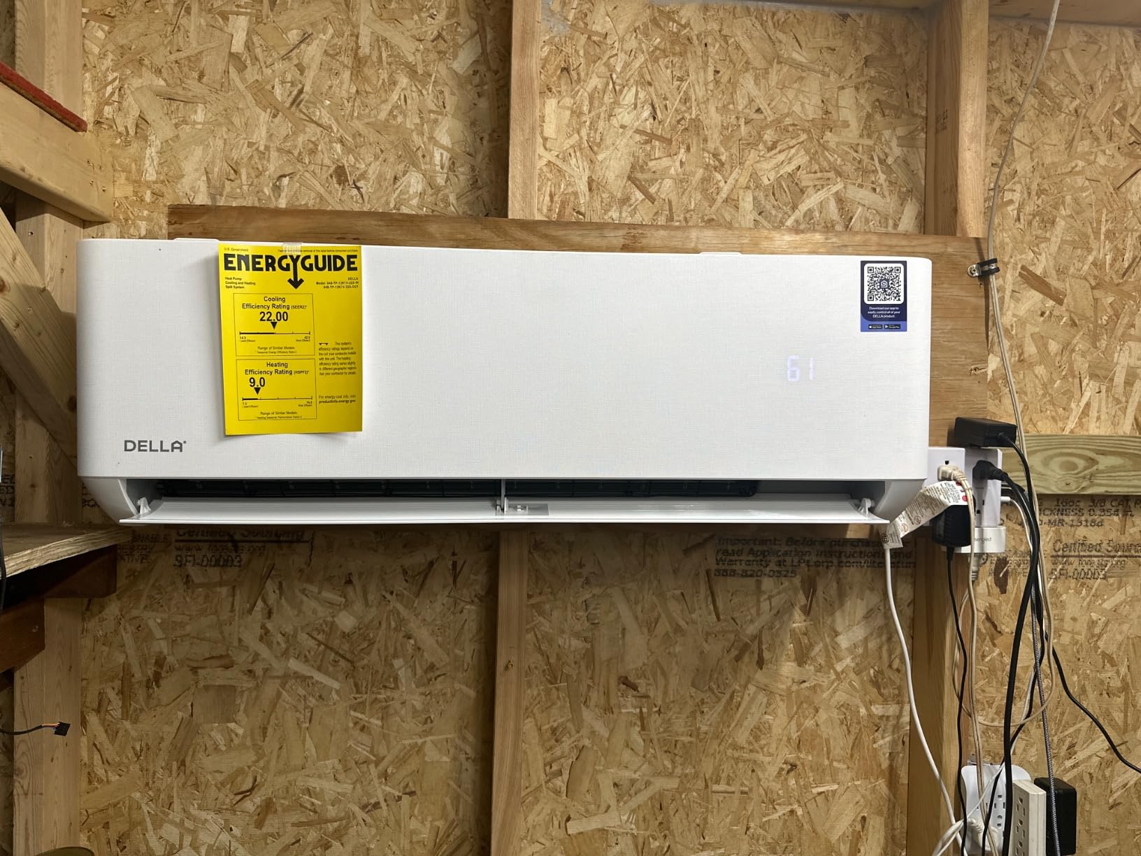 DELLA Optima Series 12,000 BTU Mini Split AC, Hyper Heat Down to -13°F, Up to 550 Sq. Ft, 23 SEER2 115V, Energy Star, WiFi & Alexa, Inverter AC with 1 Ton Pre-Charged Heat Pump & 16.4ft Kit customer photo 1