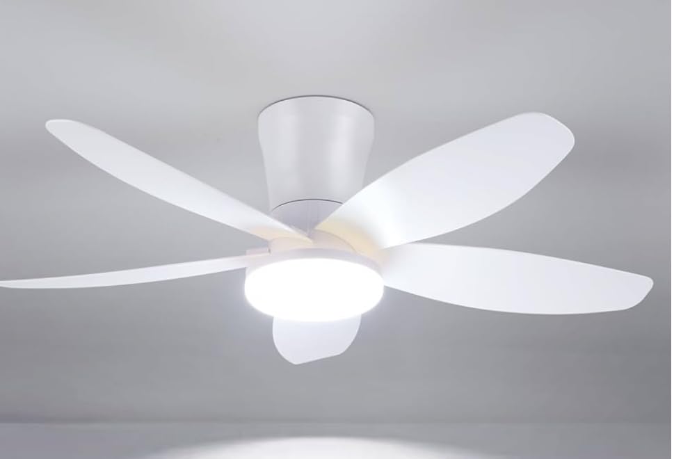 Surtime Ceiling Fans with Lights-36 Low Profile Ceiling Fan with Light and Remote/APP Control,Flush Mount,DC Reversible,LED Dimmable Modern Ceiling Fans for Bedroom,Indoor/Outdoor Patio Use(White) customer photo 1