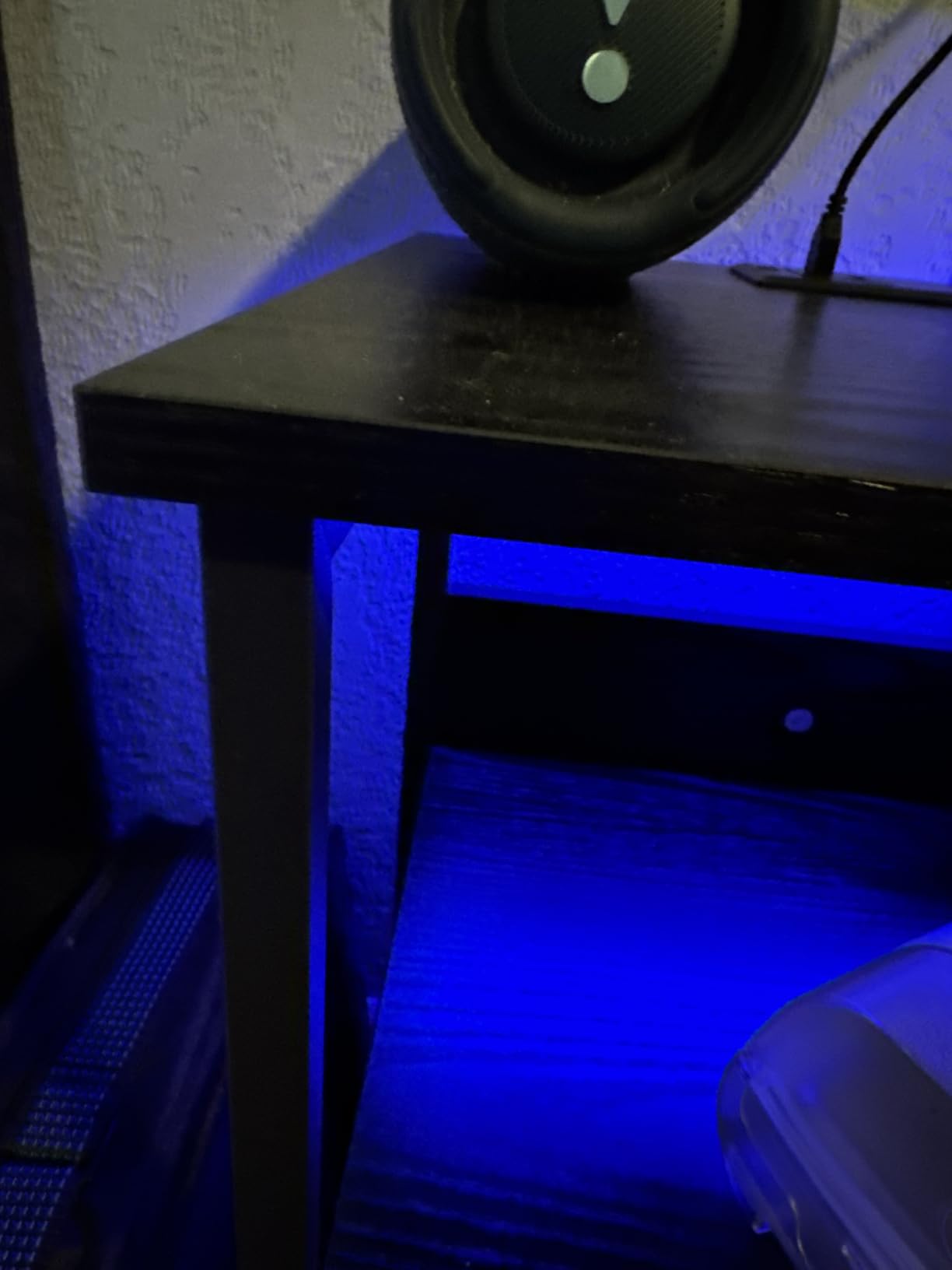 Fixwal Night Stand with Charging Station, Black Led Nightstand, 2 Drawers customer photo 2