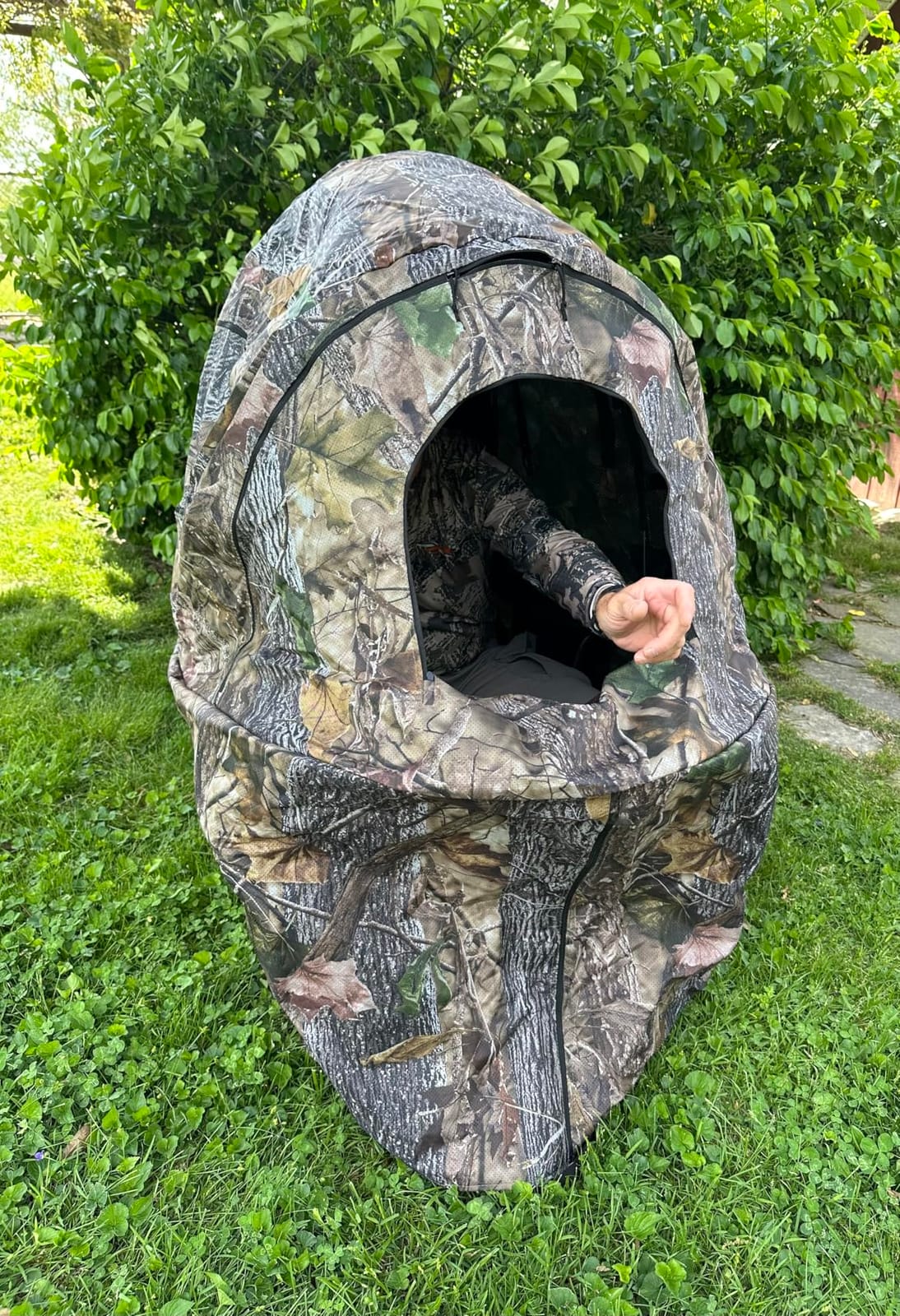 FUNHORUN Hunting Chair Blind, 1/2 Man See Through Ground Blind, Camo Tent customer photo 1
