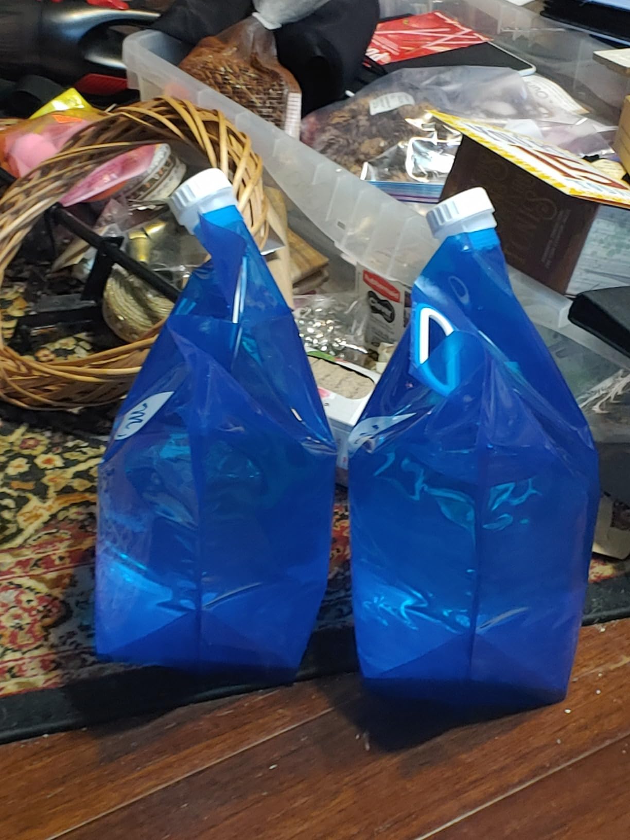 SOCATER Water Container Bags, 4 Packs BPA Free No-Leak Foldable Plastic 1.3 Gallon Water Container Bag for Camping Hiking Backpack Emergency Storage Jug customer photo 2