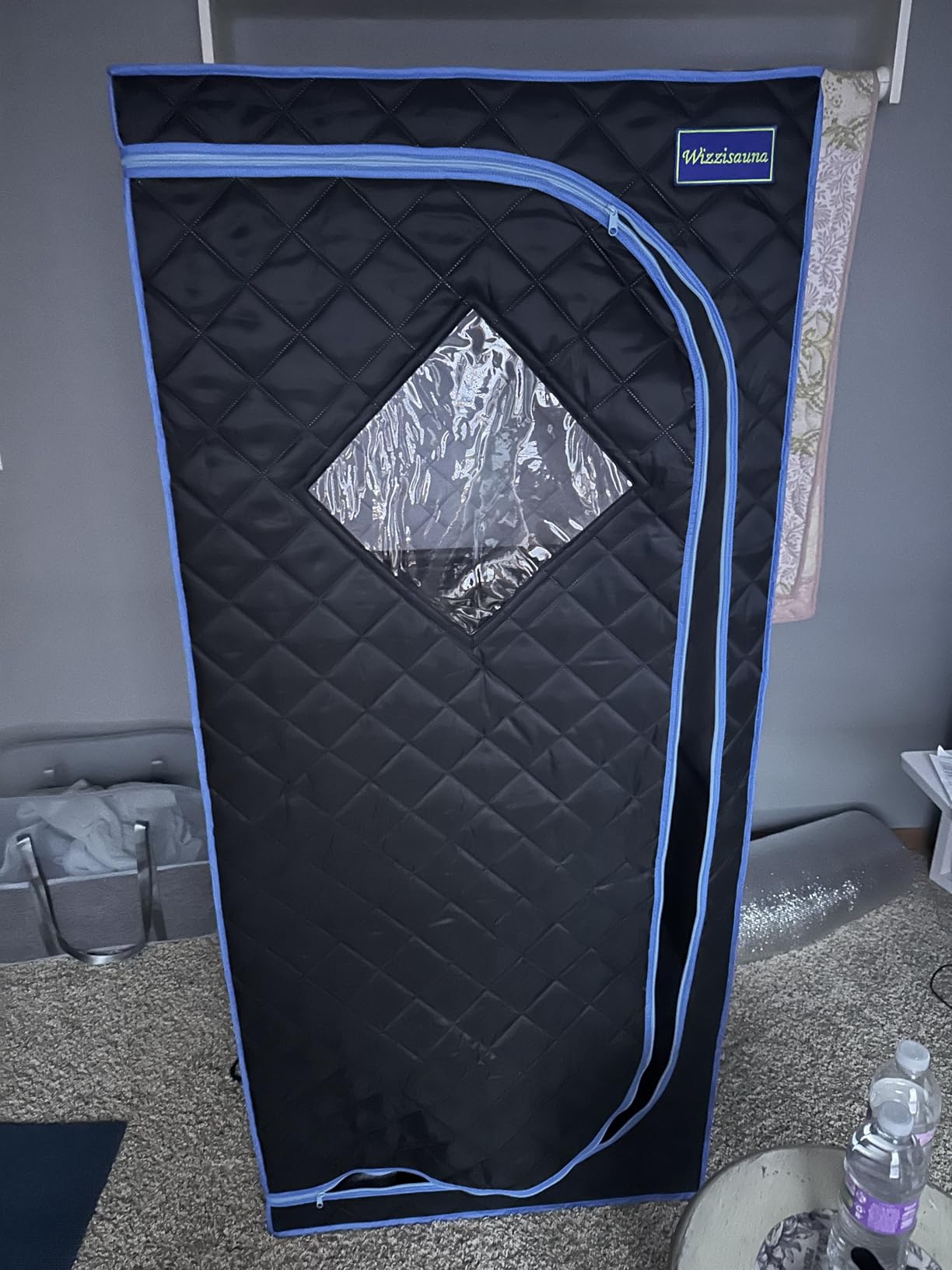 Foldable Portable Steam Sauna, Personal Sauna Tent for Home SPA with 1000w 2.2L Steamer, Folding Chair, Remote Control, Black customer photo 2