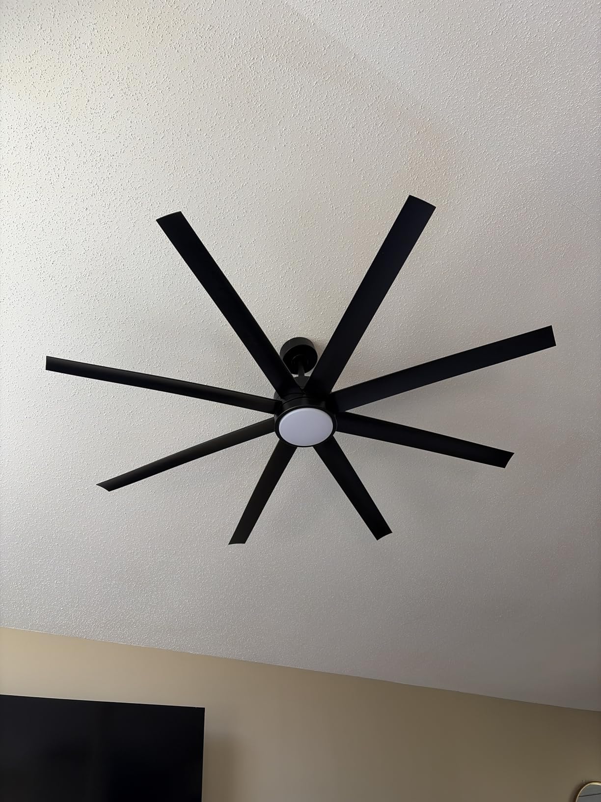 Conciseer Modern Ceiling Fans with Lights,52 Inch Ceiling Fans with Remote for Bedroom Living Room Kitchen, 18W 6CCT Dimmable，5 Blades 6 Speed Reversible Quiet DC Motor Black customer photo 2