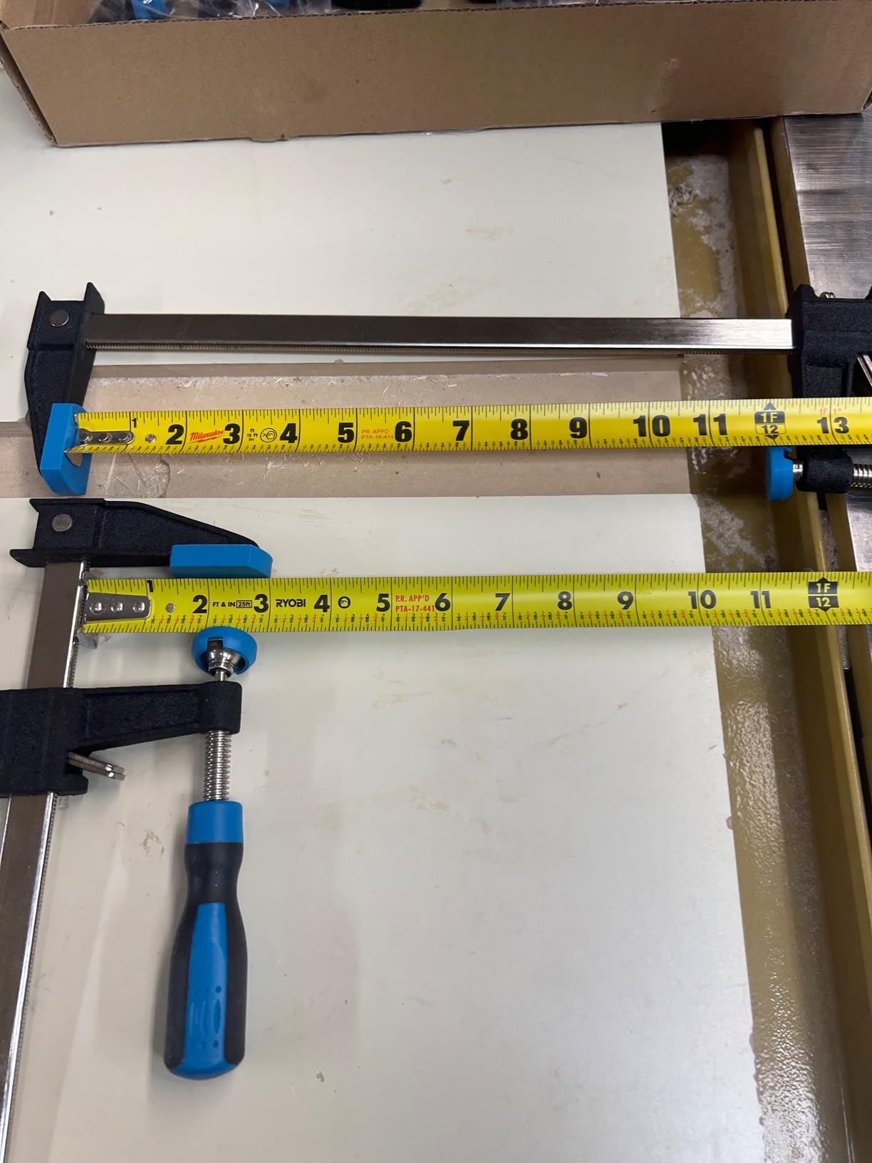 Bar Clamps for Woodworking 36 Inch,4 Pack Wood Clamps Adjustable and Release Quickly,Woodworking Clamps Throat Depth 2.5 Inch,Serrated Steel Rail,Bar Clamps Force 600 Lbs customer photo 1