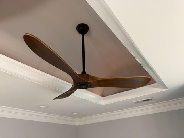 Haipeel Wood Ceiling Fans without Lights, 84 Inch Extra Large Ceiling Fan no Light with Remote, High CFM Indoor Outdoor Ceiling Fan no Light 3 Blade Propeller for Patios Farmhouse Garage, Dark Walnut customer photo 2