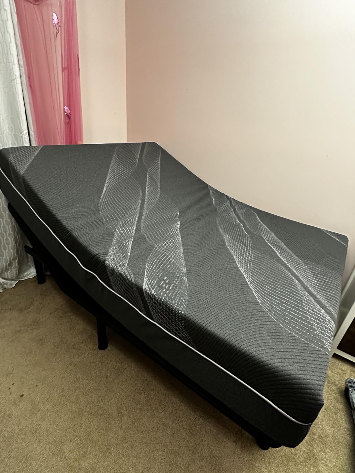 Dyonery Split King Adjustable Bed Base + 14 Inch Memory Foam Mattress customer photo 2