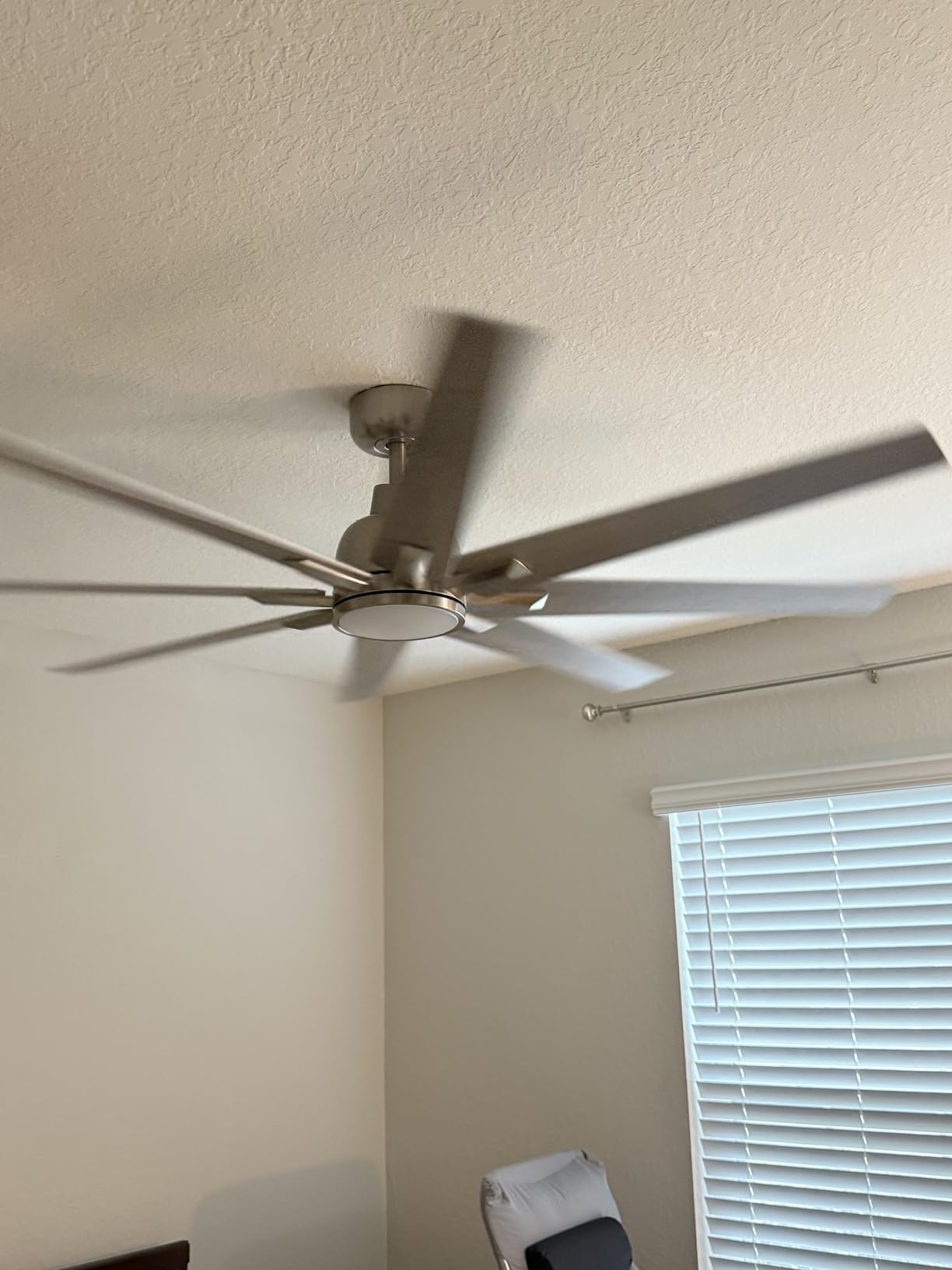 Newday 72 Inch Large Brushed Nickel Ceiling Fan with Light and Remote, Cafe customer photo 1