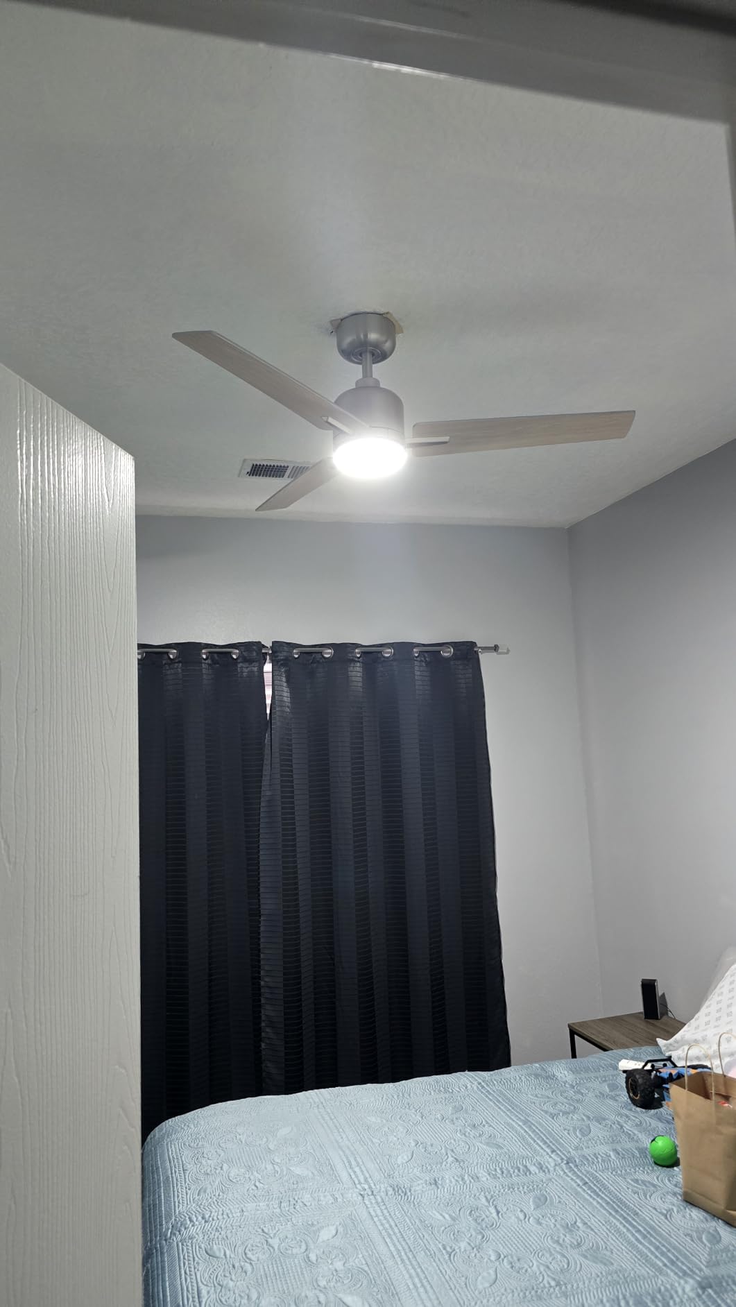 Newday 72 Inch Large Brushed Nickel Ceiling Fan with Light and Remote, Cafe customer photo 2