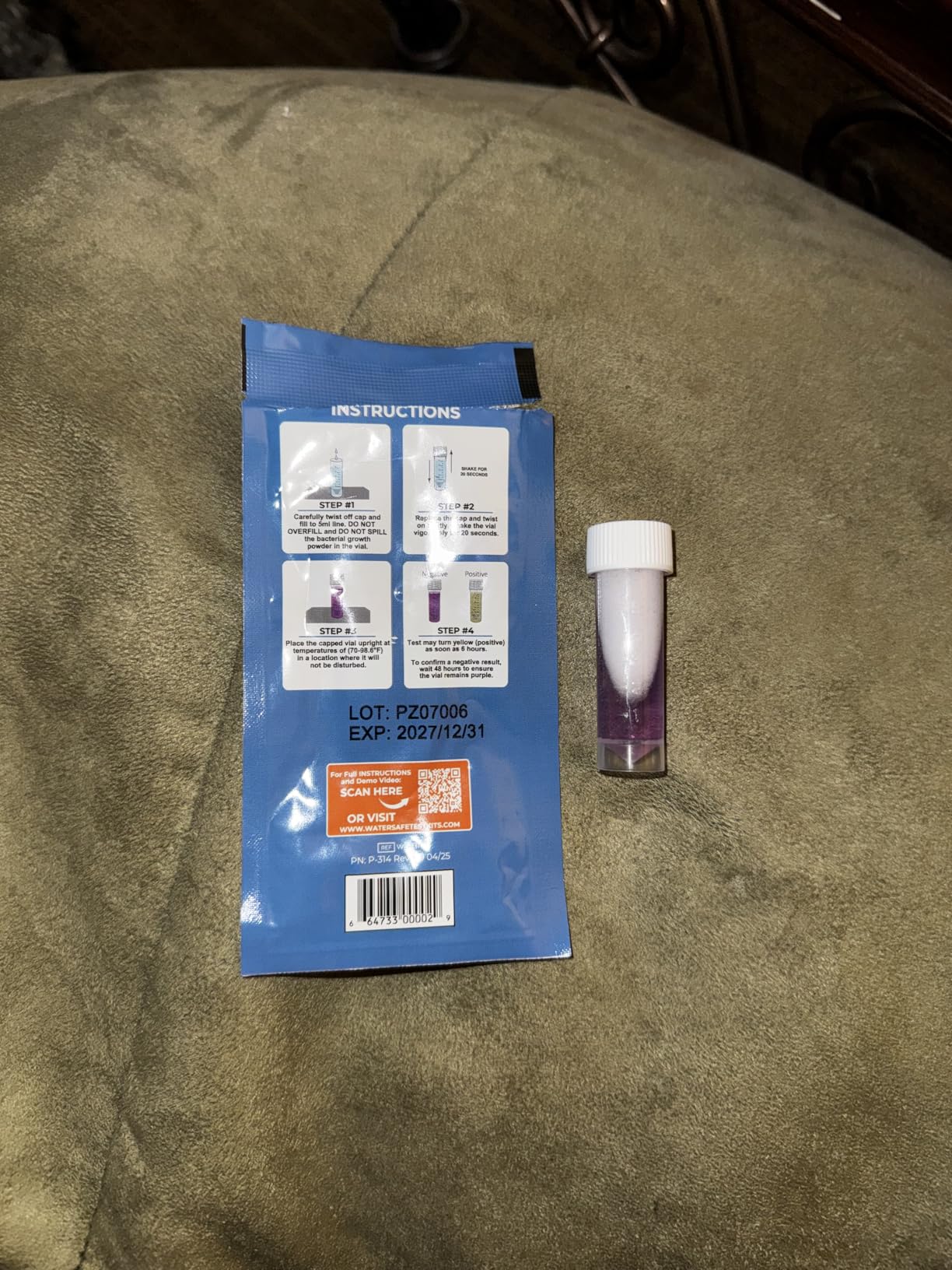 Watersafe® Bacteria Water Test Kit – USA-Made – Results as Fast as 6 Hours – Detects Coliform (Inc. E. coli) & Non-Coliform Bacteria in Drinking, Well & Tap Water – Lab-Quality Testing – 1 Pack customer photo 1