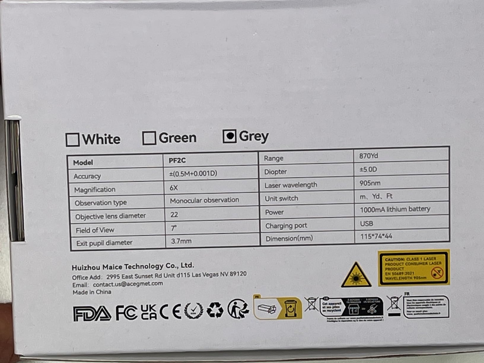 ACEGMET PFS5 Golf Range Finder, Slope & Triangulation, Magnetic, 1300 Yards customer photo 2