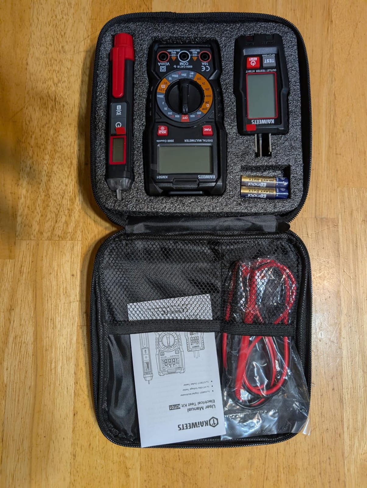 KAIWEETS Electrical Test Kit KIT01, Digital Multimeter, Smart Non-Contact Voltage Tester & GFCI Outlet Tester with LCD, Complete Set with Carrying Case & Batteries for Electrician, DIY & HVAC customer photo 2