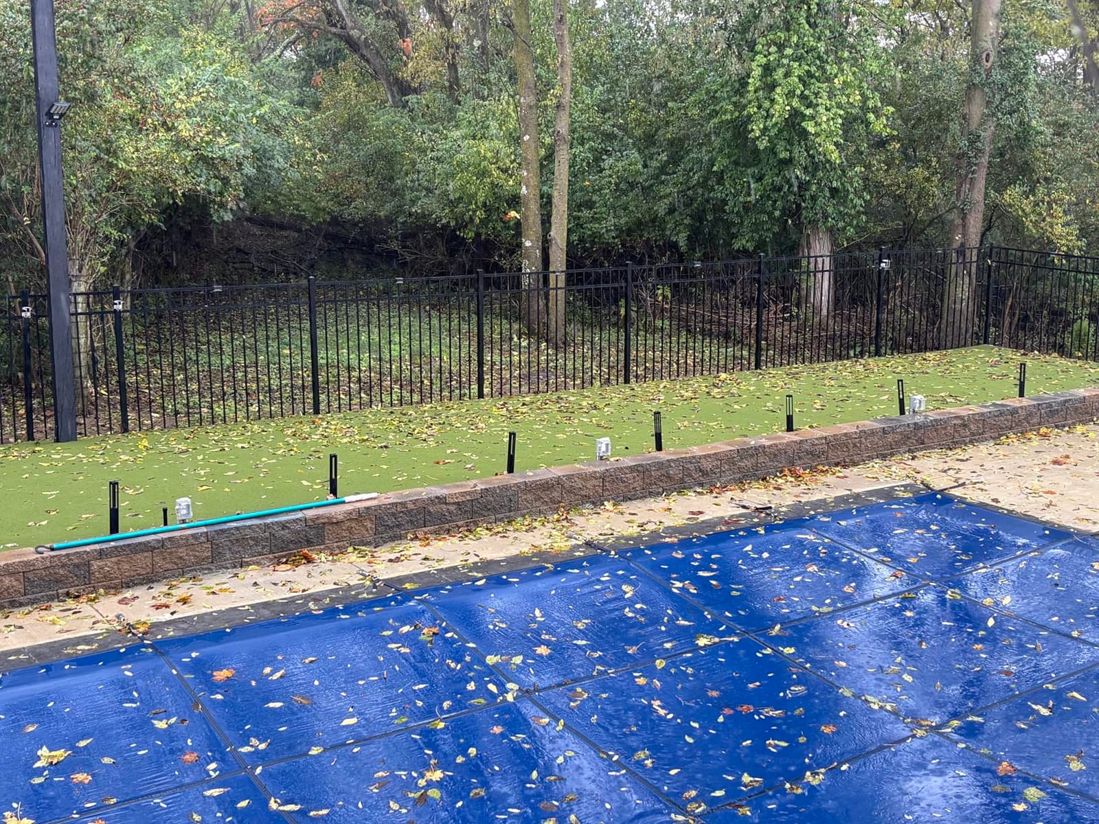 Pool Safety Cover for Inground Pools, Heavy-Duty Winter Pool Cover, Rectangle Mesh/Solid Swimming Pool Covers, Triple Stitched for High Strength & UV Protection，Blue customer photo 2