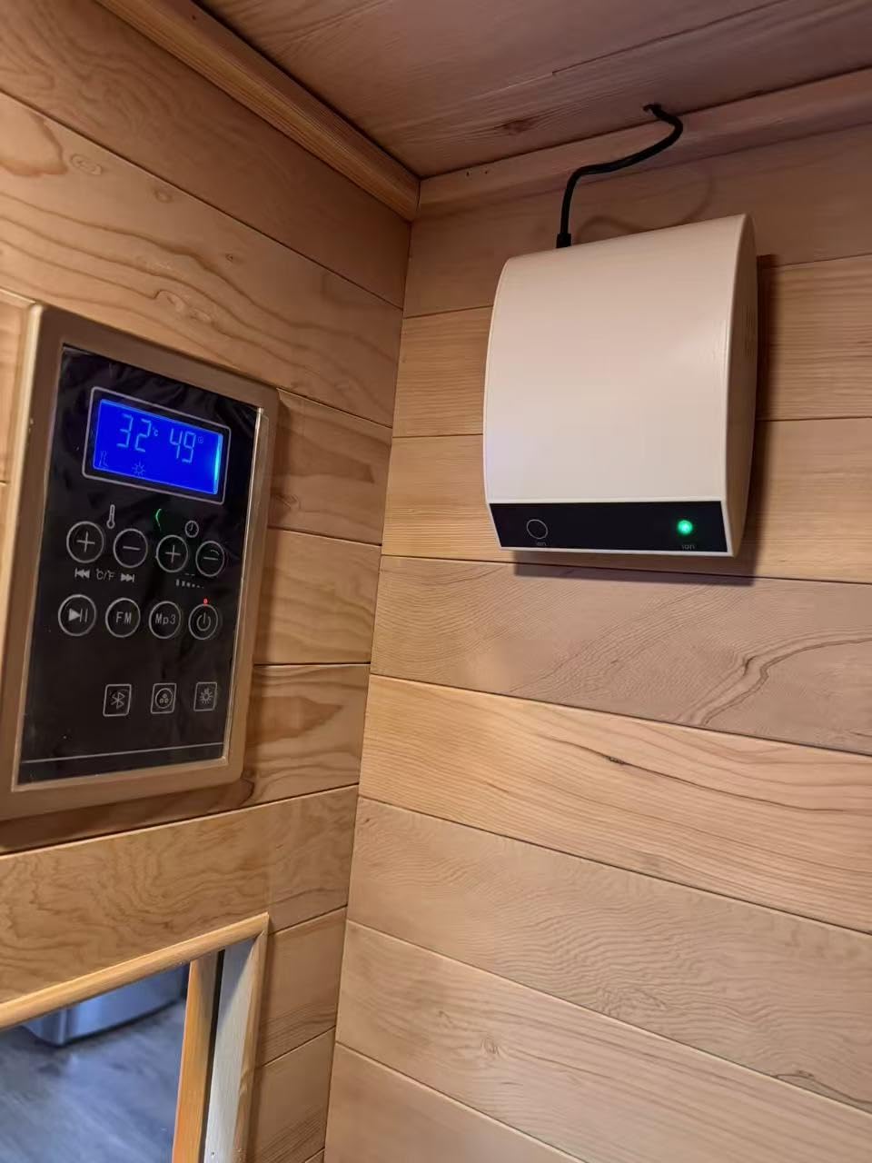 X-Vcak 1-2 Person Infrared Sauna, Dry Heat Sauna with Red Light Therapy, Bluetooth, Radio, 7-Color Therapy Light for Home, Indoor, Gym, Wellness Center, 40″ x 36″ x 73″, Brown customer photo 2