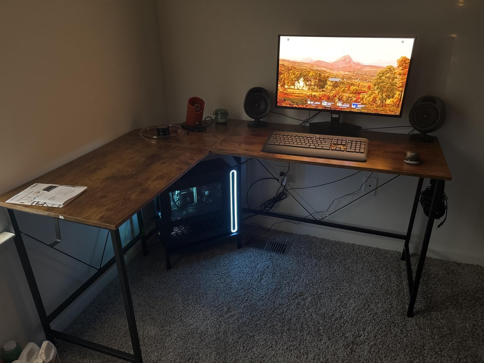 Mericonia 48 in Corner Desk with Monitor Stand, Small L Shaped Gaming Desk customer photo 1