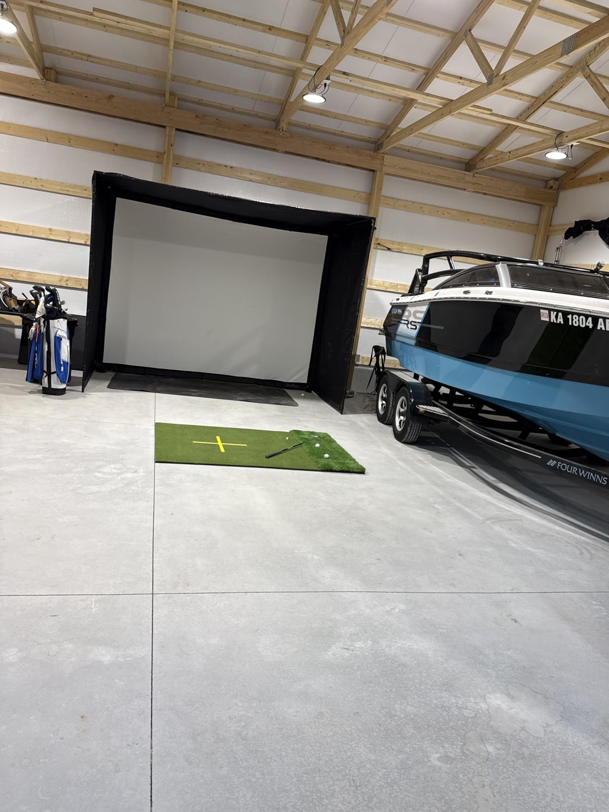 Golf Simulator Enclosure for Home Garage Indoor Sim Practice with Screen customer photo 2