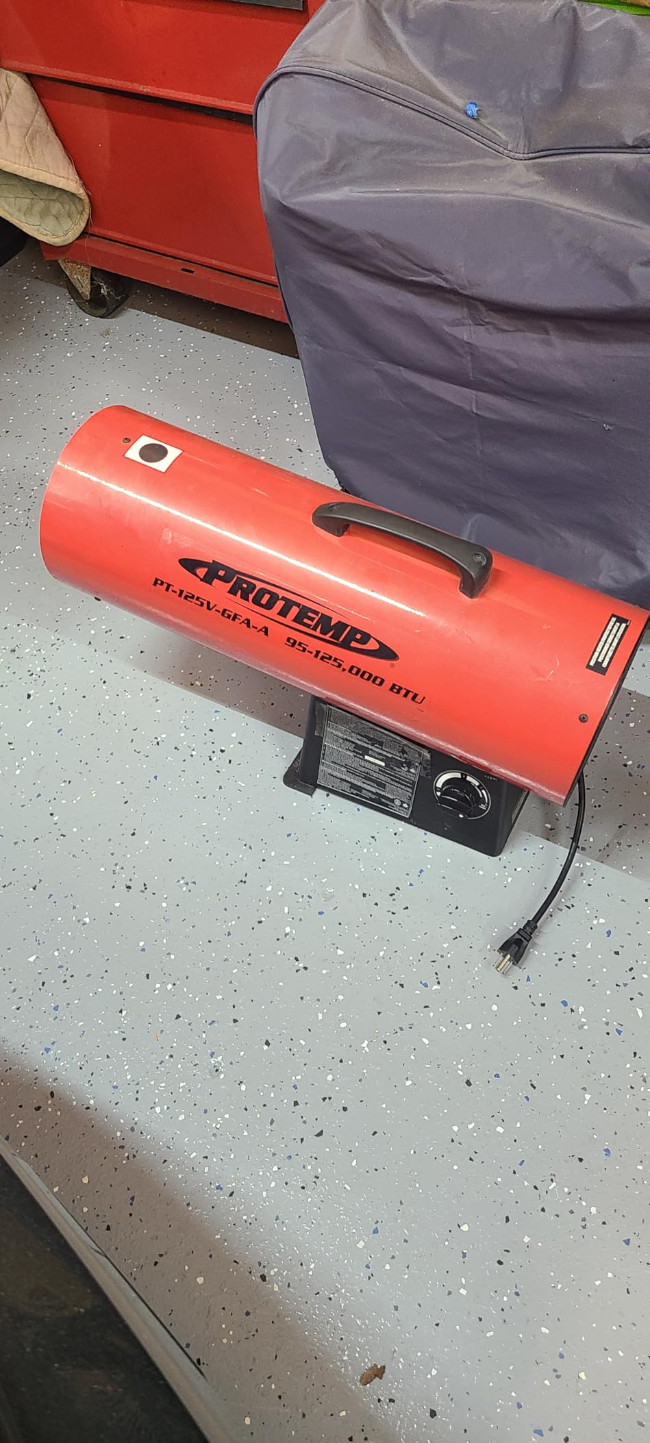 125,000 BTU Forced Air Propane Heater, Portable Torpedo Heater for Jobsite, Garage, and Construction Sites, 10 ft Hose with Regulator Included, CSA Certified customer photo 1