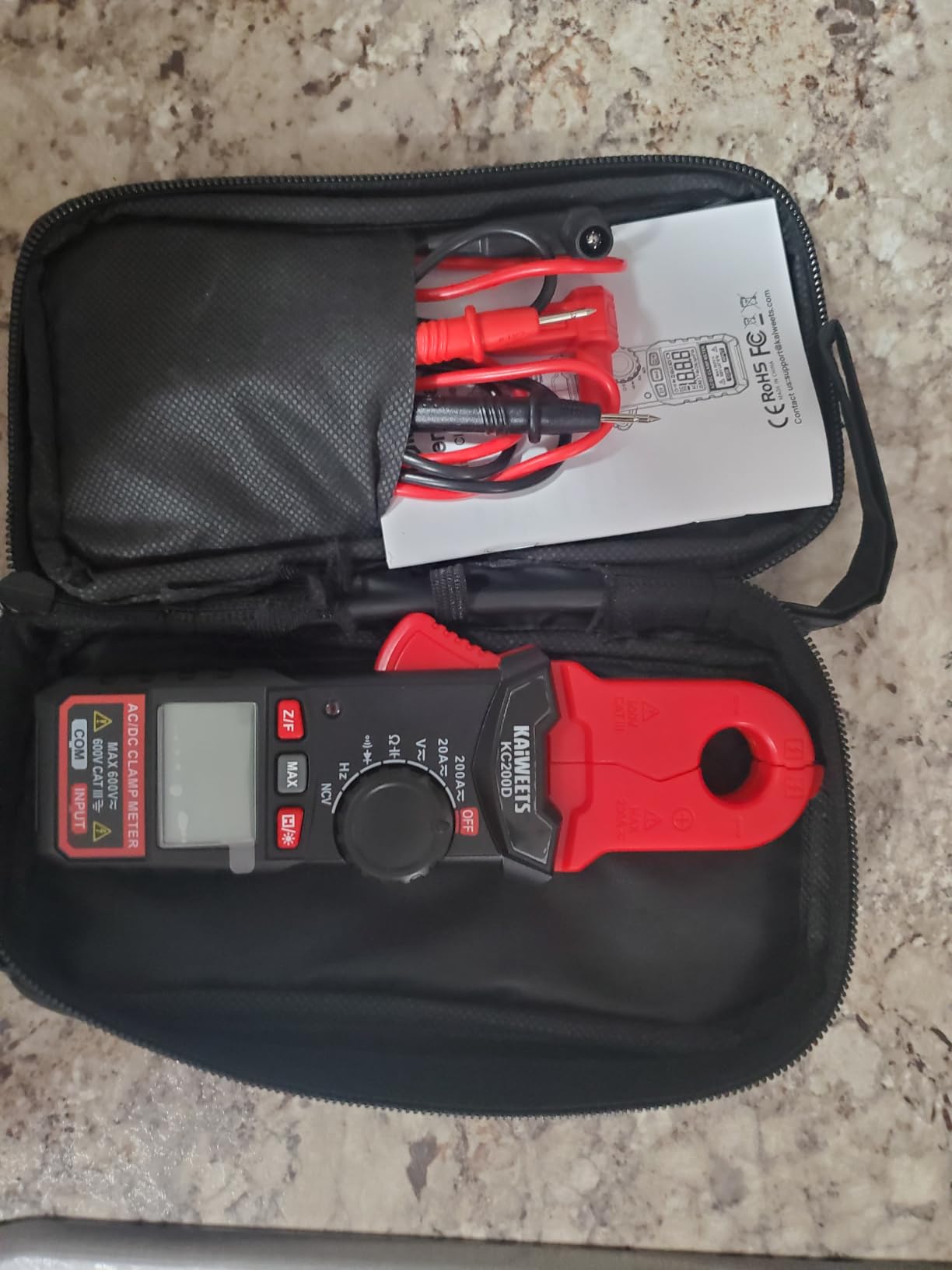KAIWEETS Digital Clamp Meter, Portable Size, 2000 Counts, Measures High AC Current 400A, 600V AC/DC Voltage, Resistance, Continuity, Diode, Auto Ranging Multimter, Voltage Tester, KC400 customer photo 1