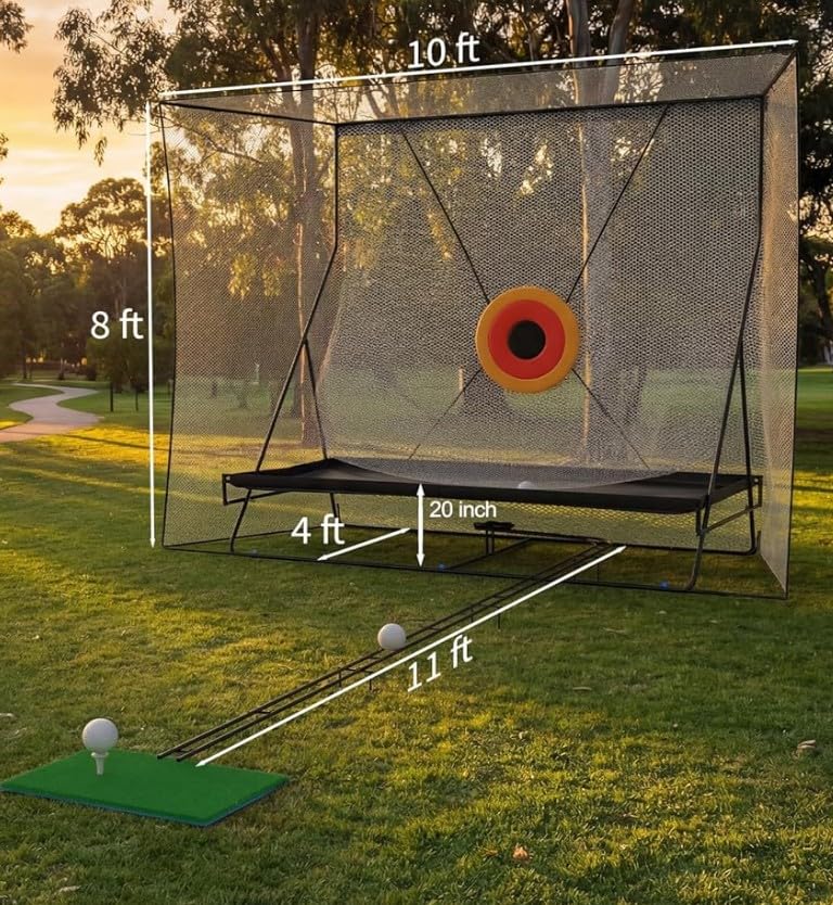 11x8Ft Complete Golf Simulator Enclosure Package 4K-Ready Impact Screen with Blackout Enclosure Cage, Frame Poles, Side Nets & Sandbags, Easy Setup for Indoor customer photo 1