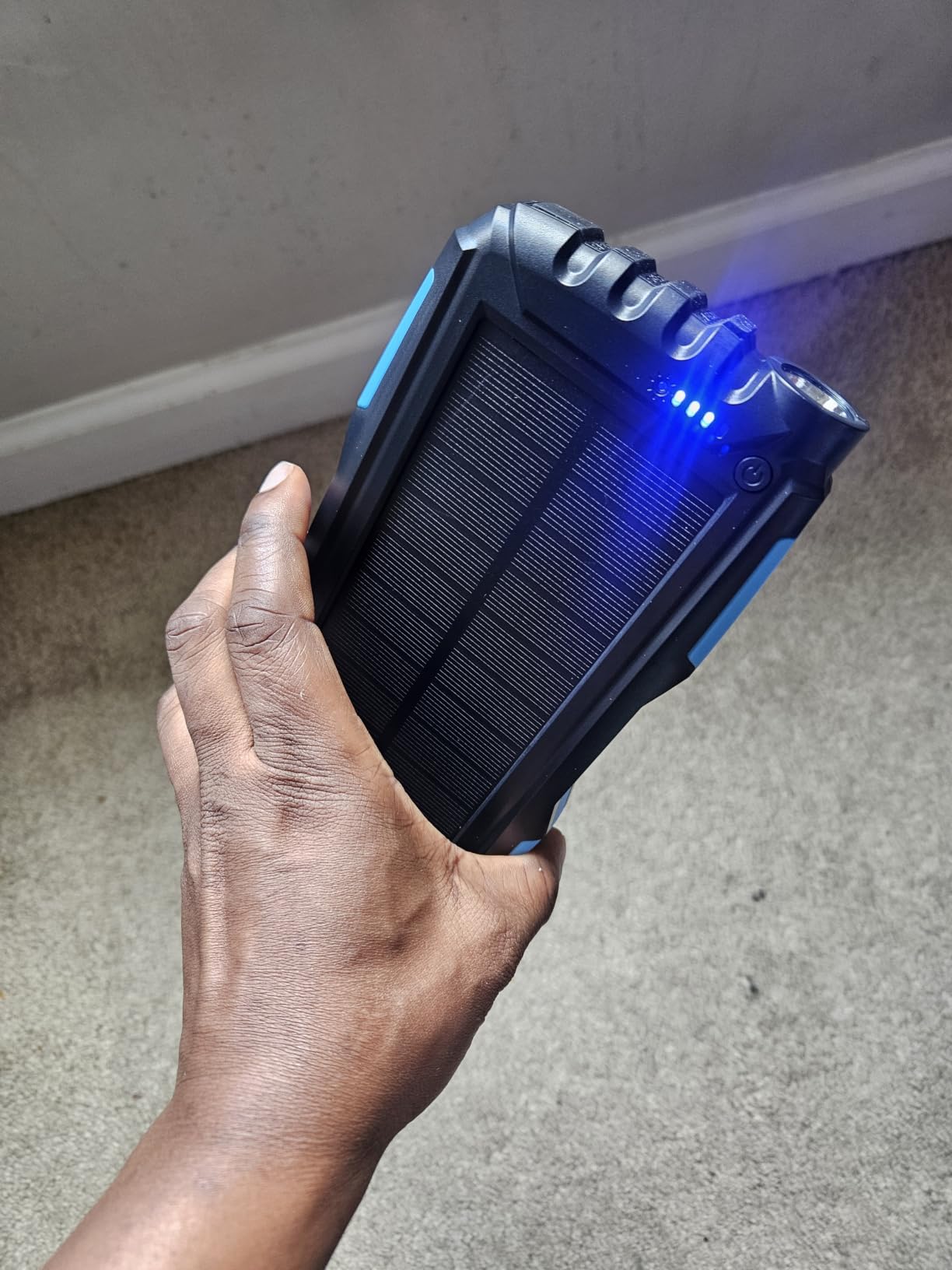 Mregb Solar Charger Power Bank 42800mAh, Portable Charger, Solar Power Bank,External Battery Pack 5V3.1A Qc 3.0 Fast Charger Built-in Super Bright Flashlight (Orange) customer photo 1