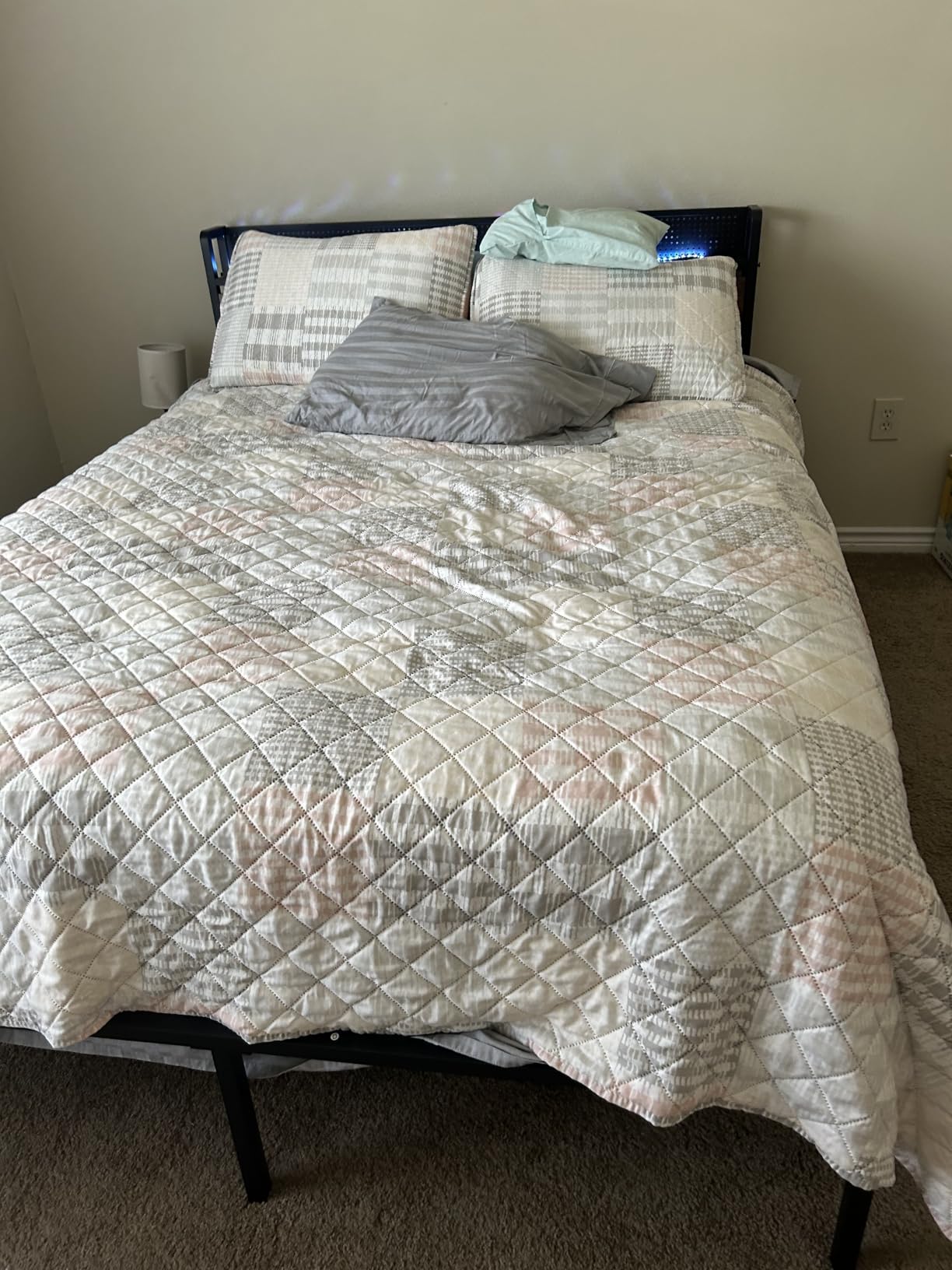 Furnulem Queen Bed Frame with Storage Headboard,Charging Station,2 Drawers customer photo 2