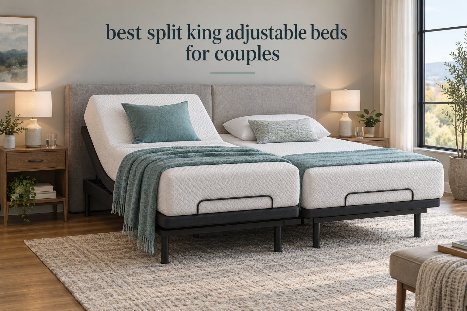 best split king adjustable beds for couples