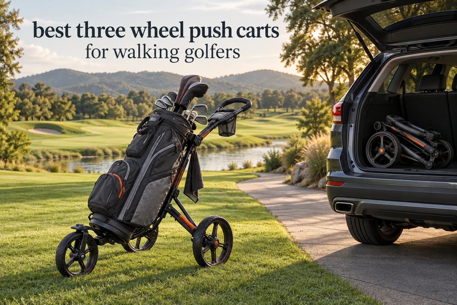 best three wheel push carts for walking golfers