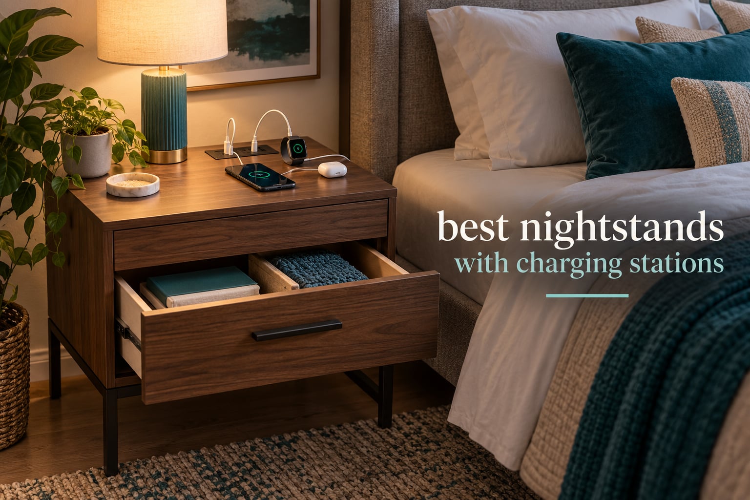 best nightstands with charging stations
