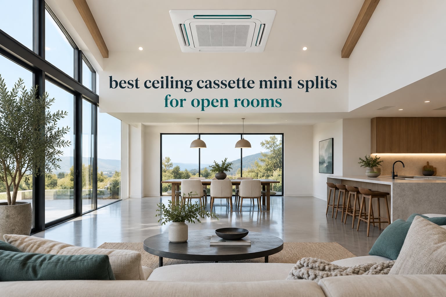 best ceiling cassette mini splits for open rooms
