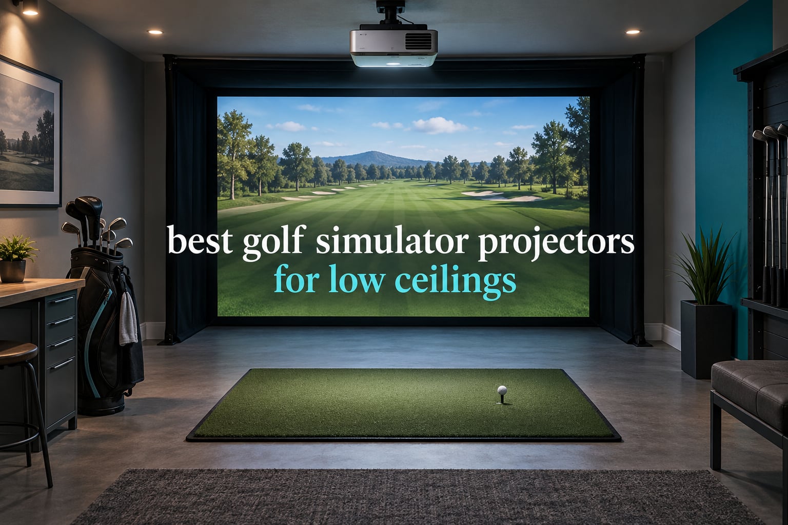 best golf simulator projectors for low ceilings